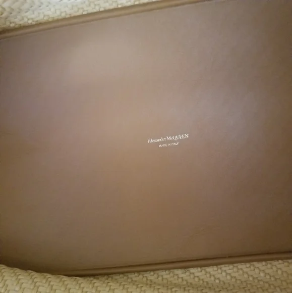 NWT - Alexander McQueen Large Leather Raffia Bow Bag Natural Tan - Picture 13 of 16